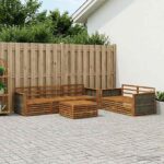 vidaXL Záhradná súprava gaučov 6 pcs Prírodná Pevné akáciové drevo