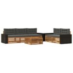 vidaXL Záhradná súprava gaučov 6 pcs Prírodná a antracitová – Obrázok 2