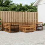 vidaXL Záhradná súprava gaučov 7 pcs Prírodná Pevné akáciové drevo