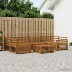 vidaXL Záhradná súprava gaučov 7 pcs Prírodná Pevné akáciové drevo