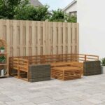 vidaXL Záhradná súprava gaučov 7 pcs Prírodná Pevné akáciové drevo