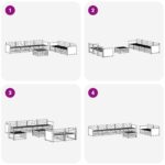 vidaXL Záhradná súprava gaučov 8 pcs Prírodná 79 x 79 x 37 cm – Obrázok 7