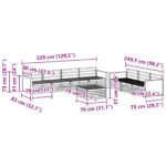 vidaXL Záhradná súprava gaučov 8 pcs Prírodná 79 x 79 x 37 cm – Obrázok 8