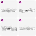 vidaXL Záhradná súprava gaučov s vankúšom 8 pcs Prírodná a béžová – Obrázok 6