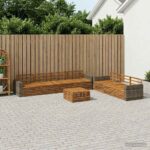 vidaXL Záhradná súprava gaučov 8 pcs Prírodná 79 x 79 x 37 cm