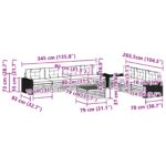 vidaXL Záhradná súprava gaučov 8 pcs Prírodná a antracitová – Obrázok 7