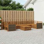 vidaXL Záhradná súprava gaučov 8 pcs Prírodná Pevné akáciové drevo