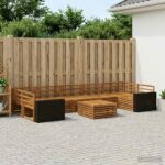 vidaXL Záhradná súprava gaučov 8 pcs Prírodná Pevné akáciové drevo