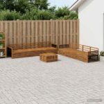 vidaXL Záhradná súprava gaučov 9 pcs Prírodná Pevné akáciové drevo