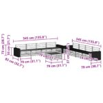 vidaXL Záhradná súprava gaučov 9 pcs Prírodná Akáciový masív – Obrázok 8
