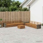 vidaXL Záhradná súprava gaučov 9 pcs Prírodná Akáciový masív