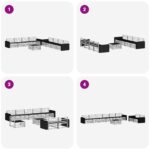 vidaXL Záhradná súprava gaučov 9 pcs Prírodná Akáciový masív – Obrázok 7