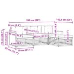vidaXL Záhradná súprava gaučov Prírodná a béžová 249 x 162,5 x 73 cm – Obrázok 6