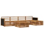 vidaXL Záhradná súprava gaučov 6 pcs Prírodná 79 x 79 x 37 cm – Obrázok 2