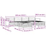 vidaXL Záhradná súprava gaučov 6 pcs Prírodná 79 x 79 x 37 cm – Obrázok 8