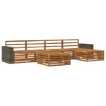 vidaXL Záhradná súprava gaučov 6 pcs Prírodná 79 x 79 x 37 cm – Obrázok 2
