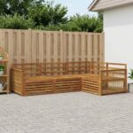 vidaXL Záhradná súprava gaučov 4 pcs Prírodná Pevné akáciové drevo