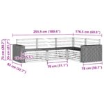 vidaXL Záhradná súprava gaučov 4 pcs Prírodná 255,5 x 176,5 x 73 cm – Obrázok 6