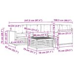 vidaXL Záhradná súprava gaučov s vankúšom 5 pcs Prírodná a béžová – Obrázok 7