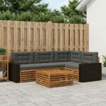 vidaXL Záhradná súprava gaučov 5 pcs Prírodná a antracitová