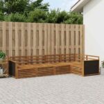vidaXL Záhradná súprava gaučov 5 pcs Prírodná 323 x 164,5 x 73 cm