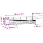 vidaXL Záhradná súprava gaučov 5 pcs Prírodná 323 x 164,5 x 73 cm – Obrázok 7