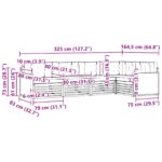 vidaXL Záhradná súprava gaučov s vankúšom 5 pcs Prírodná a krémová – Obrázok 8