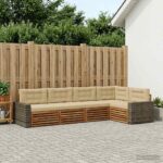 vidaXL Záhradná súprava gaučov 5 pcs Prírodná a béžová