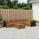 vidaXL Záhradná súprava gaučov 6 pcs Prírodná 79 x 79 x 37 cm