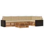 vidaXL Záhradná súprava gaučov 6 pcs Prírodná a béžová 79 x 79 x 37 cm – Obrázok 2