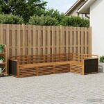 vidaXL Záhradná súprava gaučov 6 pcs Prírodná 406 x 168,5 x 73 cm