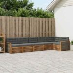 vidaXL Záhradná súprava gaučov s vankúšom 6 pcs Prírodná a antracitová