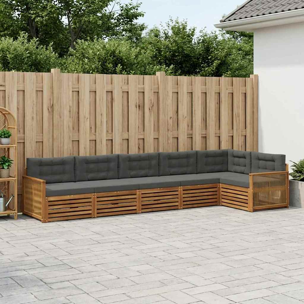3383420_1.jpg vidaXL Záhradná súprava gaučov s vankúšom 6 pcs Prírodná a antracitová – Obrázok 1