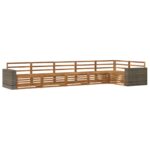 vidaXL Záhradná súprava gaučov 6 pcs Prírodná 402 x 172,5 x 73 cm – Obrázok 2