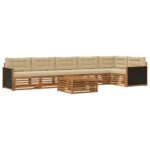 vidaXL Záhradná súprava gaučov 7 pcs Prírodná a béžová 79 x 79 x 37 cm – Obrázok 2