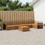 vidaXL Záhradná súprava gaučov 7 pcs Prírodná Pevné akáciové drevo