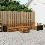vidaXL Záhradná súprava gaučov 7 pcs Prírodná 79 x 79 x 37 cm