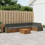 vidaXL Záhradná súprava gaučov 7 pcs Prírodná a antracitová