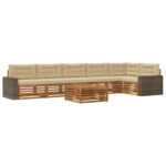 vidaXL Záhradná súprava gaučov 7 pcs Prírodná a béžová 79 x 79 x 37 cm – Obrázok 2