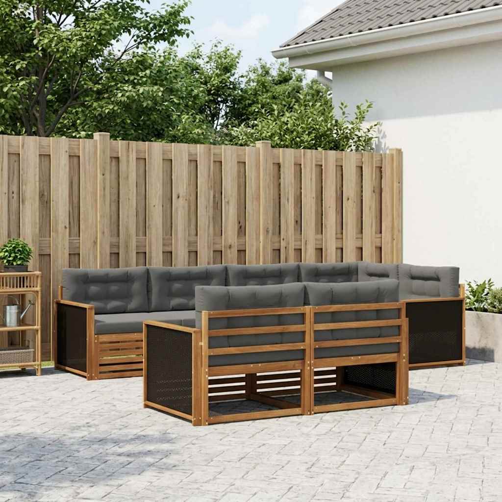 3383465_1.jpg vidaXL Záhradná súprava gaučov s vankúšom 7 pcs Prírodná a antracitová – Obrázok 1