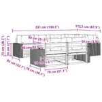 vidaXL Záhradná súprava gaučov s vankúšom 7 pcs Prírodná a krémová – Obrázok 7