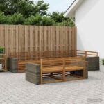 vidaXL Záhradná súprava gaučov 7 pcs Prírodná