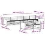 vidaXL Záhradná súprava gaučov 8 pcs Prírodná – Obrázok 7