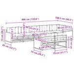 vidaXL Záhradná súprava gaučov s vankúšom 8 pcs Prírodná a krémová – Obrázok 8