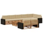 vidaXL Záhradná súprava gaučov s vankúšom 9 pcs – Obrázok 2