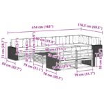vidaXL Záhradná súprava gaučov s vankúšom 9 pcs – Obrázok 8