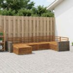 vidaXL Záhradná súprava gaučov 6 pcs Prírodná