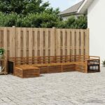 vidaXL Záhradná súprava gaučov 7 pcs Prírodná