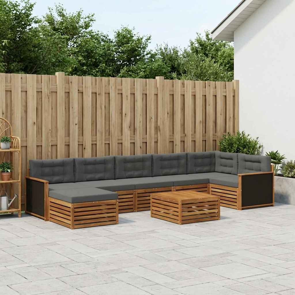 3383645_1.jpg vidaXL Záhradná súprava gaučov s vankúšom 8 pcs Prírodná a antracitová – Obrázok 1