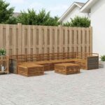 vidaXL Záhradná súprava gaučov 8 pcs Prírodná